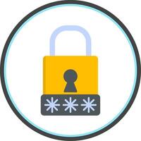 Passcode Flat Circle Icon vector
