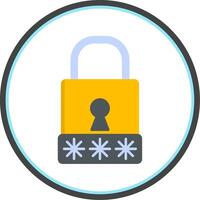 Passcode Flat Circle Icon vector