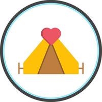 Tent Flat Circle Icon vector