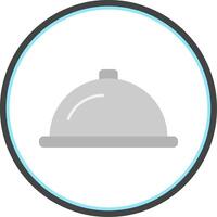 Serving Dish Flat Circle Icon vector