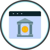 Internet Banking Flat Circle Icon vector