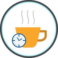 Break Time Flat Circle Icon vector