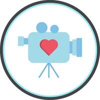 Wedding Video Flat Circle Icon vector