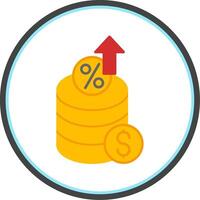 Interest Rate Flat Circle Icon vector