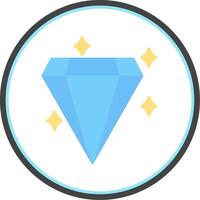 diamante plano circulo icono vector
