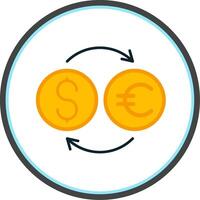 dinero intercambiar plano circulo icono vector