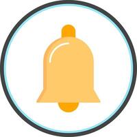 Notification Bell Flat Circle Icon vector