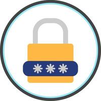 Lock Flat Circle Icon vector