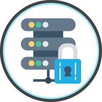 Data Protection Flat Circle Icon vector