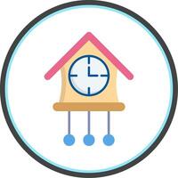Cuckoo Clock Flat Circle Icon vector