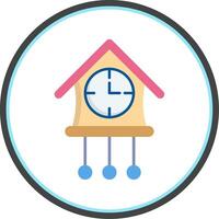 Cuckoo Clock Flat Circle Icon vector
