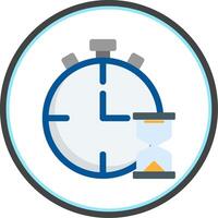 Deadline Flat Circle Icon vector