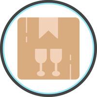 Fragile Flat Circle Icon vector
