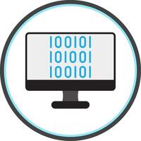 Binary Code Flat Circle Icon vector