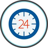 24 Hours Flat Circle Icon vector