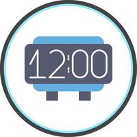 Digital Clock Flat Circle Icon vector