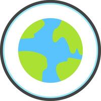 Planet Earth Flat Circle Icon vector