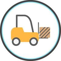 Forklift Flat Circle Icon vector