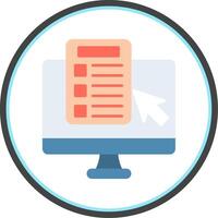 Online Course Flat Circle Icon vector