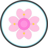 Hydrangea Flat Circle Icon vector