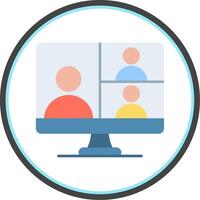 Webinar Flat Circle Icon vector