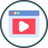 Online Class Flat Circle Icon vector