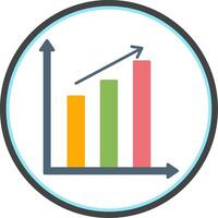 Bar Chart Flat Circle Icon vector