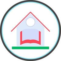 Home School Flat Circle Icon vector