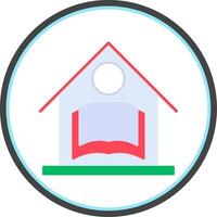 Home School Flat Circle Icon vector