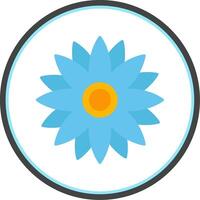 Sunflower Flat Circle Icon vector