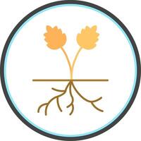 Root Flat Circle Icon vector