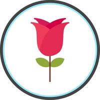 Rose Flat Circle Icon vector