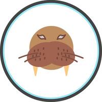 Walrus Flat Circle Icon vector