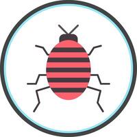 Bug Flat Circle Icon vector