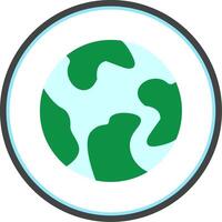 Earth Flat Circle Icon vector