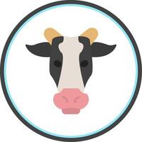 Cow Flat Circle Icon vector