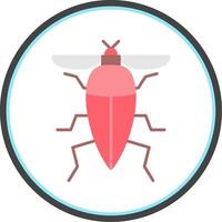 insecto plano circulo icono vector