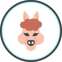 Alpaca Flat Circle Icon vector