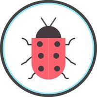 Bug Flat Circle Icon vector