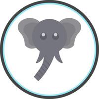 Elephant Flat Circle Icon vector