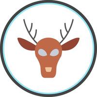 Deer Flat Circle Icon vector