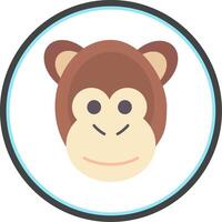 Monkey Flat Circle Icon vector