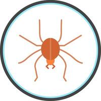 araña plano circulo icono vector