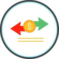 Transfer Flat Circle Icon vector