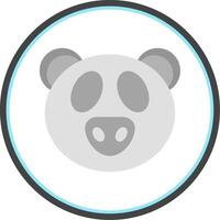 Panda Flat Circle Icon vector