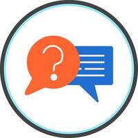 Question Flat Circle Icon vector