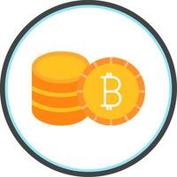 Bitcoin Flat Circle Icon vector