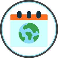 Earth Day Flat Circle Icon vector