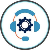Technical Support Flat Circle Icon vector