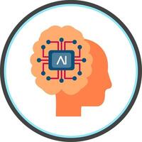 Artificial Intelligence Flat Circle Icon vector